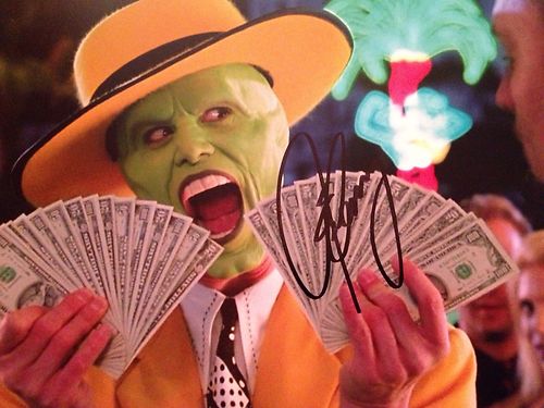 Jim Carrey MASK Original Autograph w/ COA - Click Image to Close